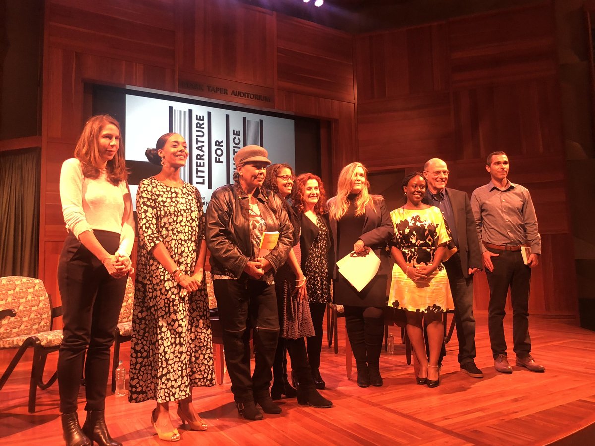 waazn1's tweet photo. So honored to receive @nationalbook award for social justice lit last week in LA. Thanks to @hthompsn and all those who made it possible. Shout out to my fellow awardees @KalishaOnline @JimmySBaca @ayeletw Teresa Martinez RobinLevi DwayneBetts @thenewpress https://t.co/Iu7hR6q1Nc