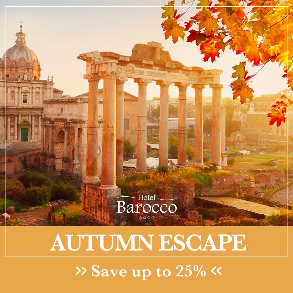HotelBarocco's tweet photo. The perfect way to indulge in the flowers and feels of autumn in Rome.
Get your room ➡️https://t.co/Jj5kV6xxg3 #baroccohotel #rome #italy #piazzabarberini #hotel #eternalcity #rooms #autumn #autumninrome #hoteldeal #specialoffer #autumnoffer #viewroom #saveup #autumndays #guest https://t.co/pEnEz8CEE0