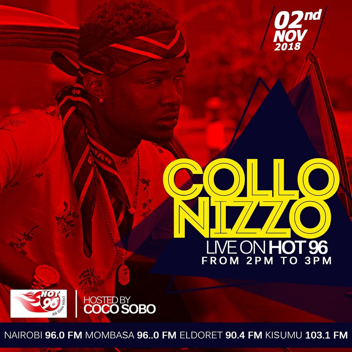collonizzo's tweet photo. Catch @collonizzo live on @HOT96KENYA on #Friday 2pm to 3pm. 

#thetakeoff #therapkirubi #alphaafrica #moneymoves
#MakeItKenya #LetsDoThisKE #66shots https://t.co/L7IqvfsBOu