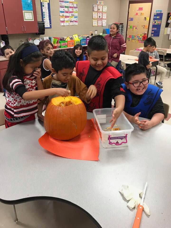 NjohnsonPierce's tweet photo. CSI (Cool Science Investigations): How Many Seeds in a Pumpkin? Ms. Torruco’s 3rd grade class #FunPurposefulLearning #APierceStrong https://t.co/bc5xoKLKVQ