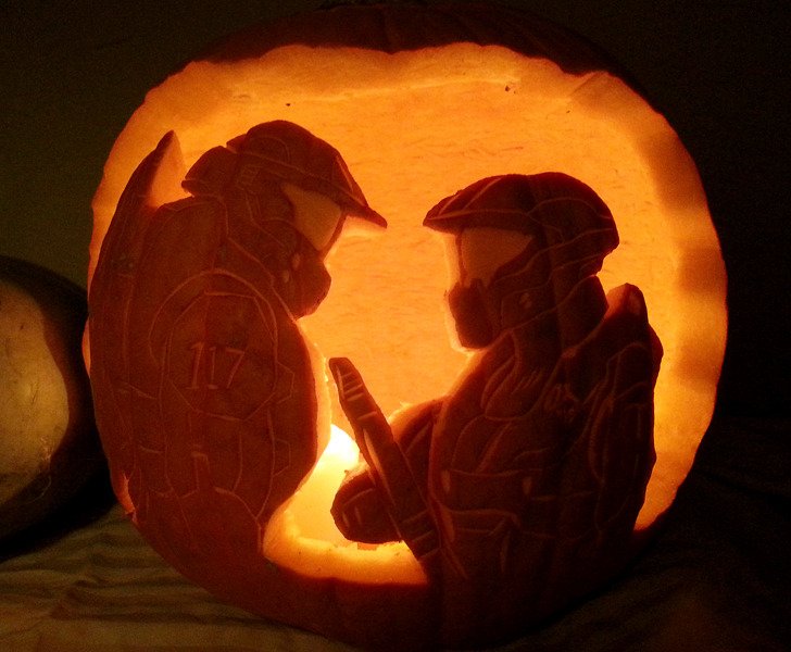 Master Chief Pumpkin Stencil master-chief-pumpkin-stencil