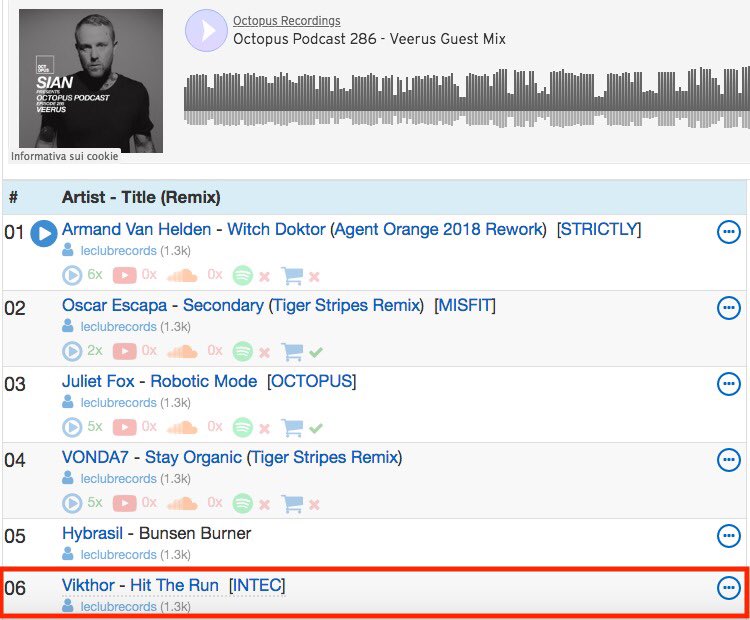 Vikthor_dj's tweet photo. Many thanks to @OfficialVMD for supporting "Hit The Run" released on @intecdigital on its " @Octopusrecords Recordings Podcast 286 !
Check : https://t.co/vqJU6SvYYL
#hittherun #beatport #intecdigital #carlcox #vikthor #veerus #octopus #sian https://t.co/iosZr2g8w6