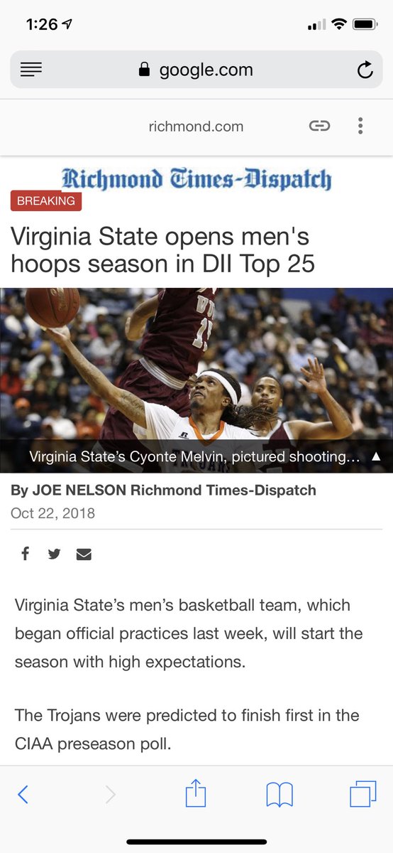 VSUMBB's tweet photo. Extra! Extra!📰📌Read all about about it!! @rtdnews and @ncaadii 👀 #vsubasketball #vsuhoops #vsu #top25 #D2hoops #richmondtimes https://t.co/SKamDtohcz