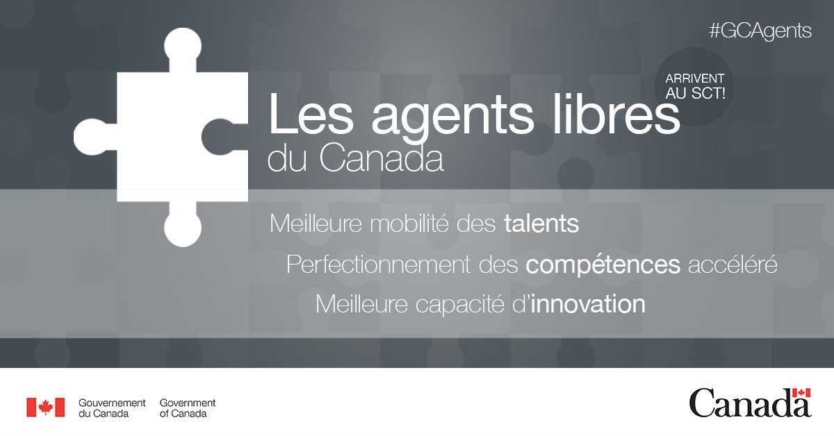 SCT_Canada's tweet photo. On recrute! L’initiative @FreeAgentLibre offre aux fonctionnaires un choix de travail qui correspond à leurs compétences + centres d’intérêt + faire une différence pertinent. Postulez d’ici le 9 novembre par l’entremise du groupe GCcollab des ALC #GCAgents https://t.co/8Q5T97kiAm https://t.co/QPGWMyn1NC