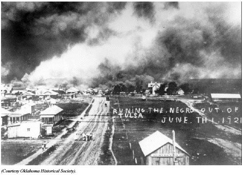 30) The largest of these occurred in Tulsa in 1921, in what had once been an economically prosperous black district. White men in planes dropped incendiary bombs from planes during the assault. https://goo.gl/o15Jwz 