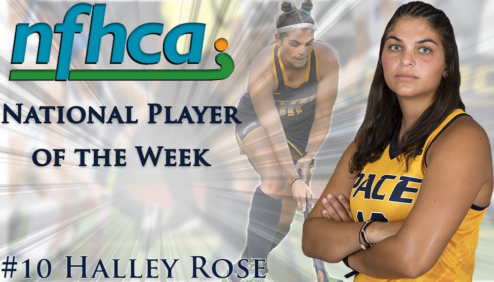 PaceUAthletics's tweet photo. First named our Setter of the Week, then the NE10 Player of the Week, and now the @NFHCA NATIONAL Player of the Week! 👀 🔟

Congrats to @PaceFieldHockey's Halley Rose! https://t.co/q4gcpgeCc2