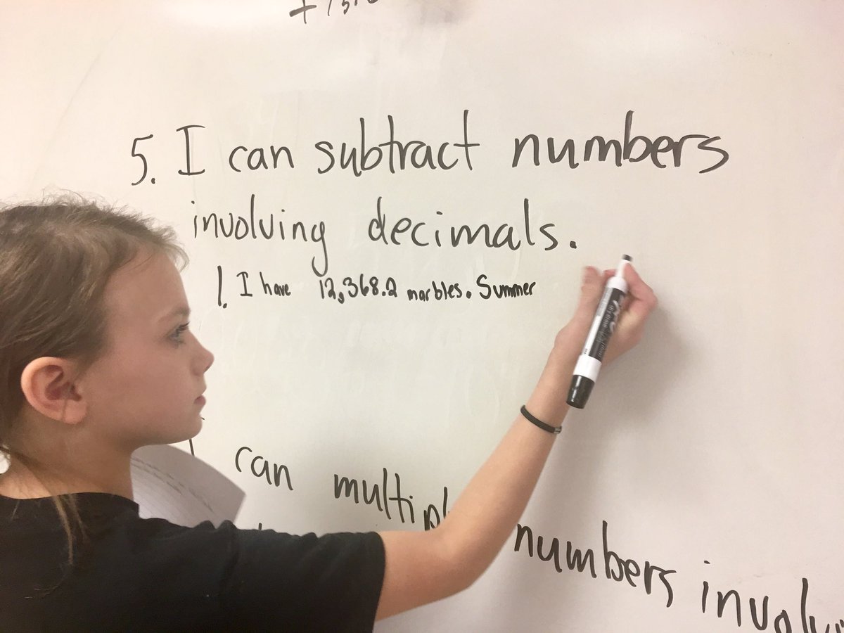 mrsjustice3rd's tweet photo. 5th grade students are creating “I can...” statements and problems for each. They are trading problems and solving one another’s. #reviewfortheexam #5thgraderocks #intelligentmindsatwork @PrincipalRobins @JaynieCWatts https://t.co/UoRliugduV