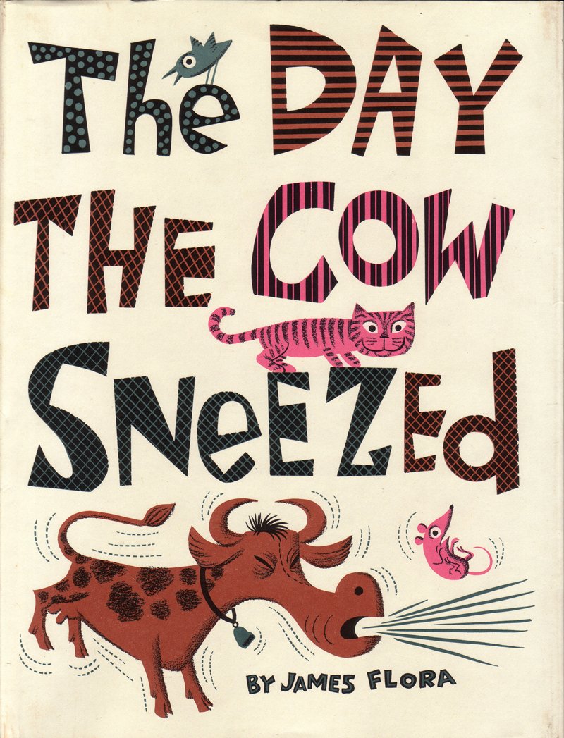 chrisrbooks's tweet photo. Today's #CelebratingIllustratorsAndBooks is by James Flora for 
THE DAY THE COW SNEEZED (1957). It is easily one of the boy's favorites ~ incorporating animals, zaniness and sounds effects, three things my son loves.#Illustration #JamesFlora  #picturebooks #childrensbooks https://t.co/Z2UIAsCNT3