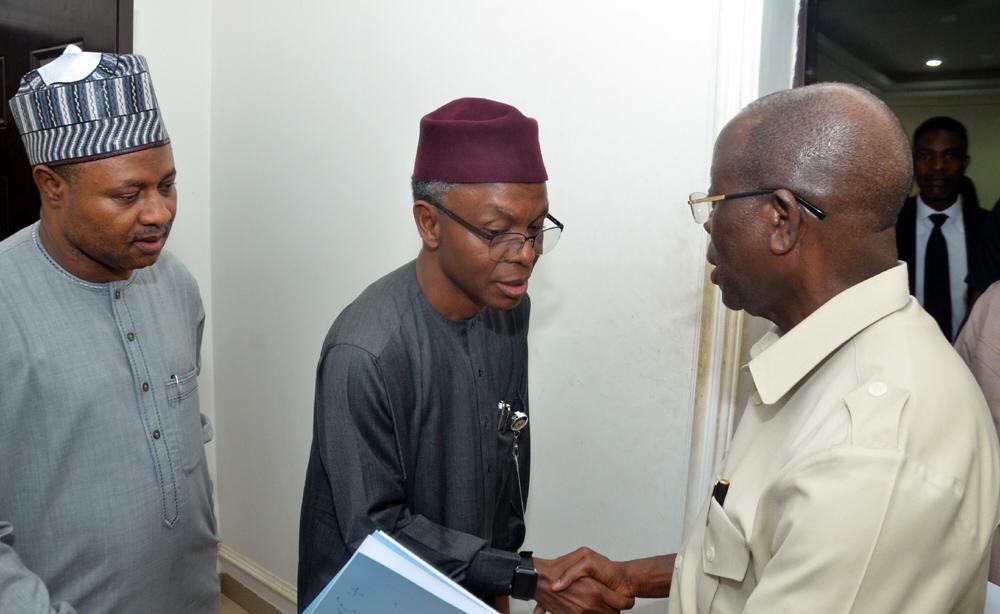 UbaSani2019's tweet photo. Earlier tonight, I joined Gov. Nasir @elrufai as we visited the Chairman of our great, the All Progressive Congress (APC), Comrade Adams Oshiomole. Critical issues about our state, party and country were discussed. https://t.co/4KLSsrpCso