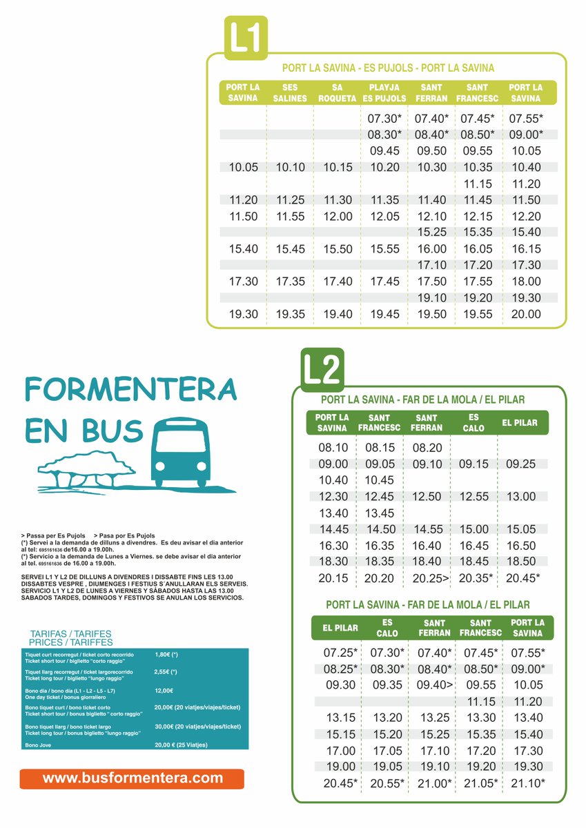 BusFormentera's tweet photo. Horarios vigentes a partir del 31 de Octubre 2018 🚌 https://t.co/PhA6GmhT4n