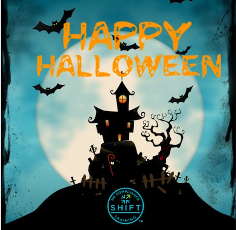 GetSHIFTHR's tweet photo. On behalf of the SHIFT team, we would like to wish everyone a safe and spooky #Halloween! #GetShiftHr #ELearning #HR https://t.co/X8y9pATGuN