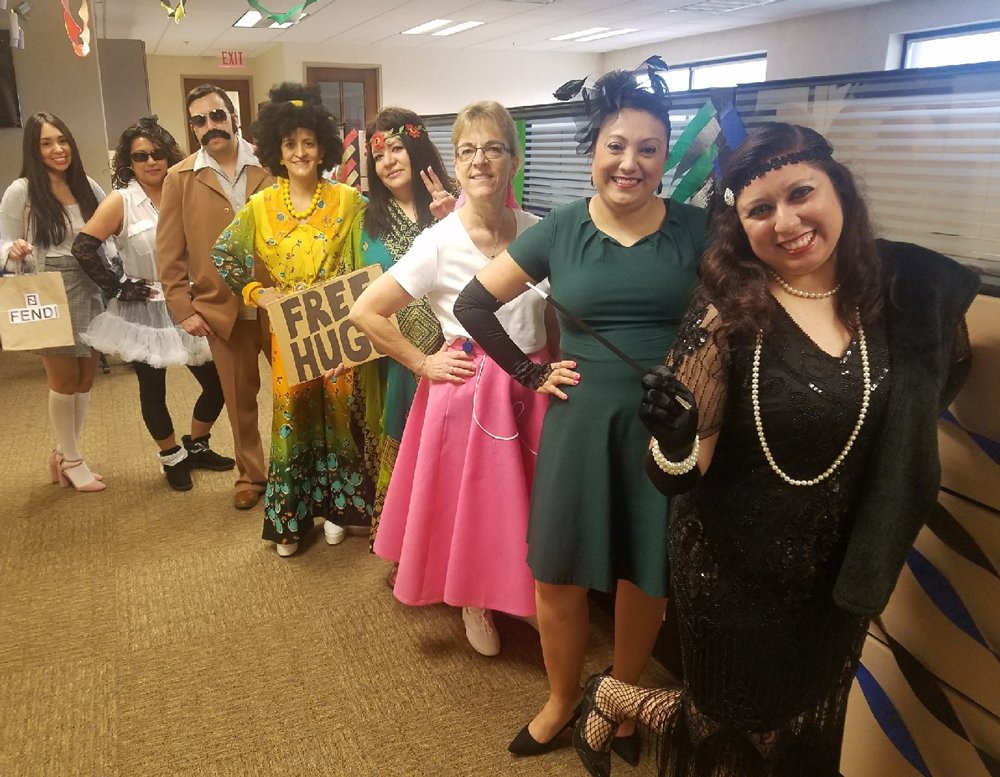 FirstmarkCU's tweet photo. Spanning the decades with our Accounting Team. #FirstmarkFun #halloween #1900s https://t.co/yUQ7SVlQ7Q