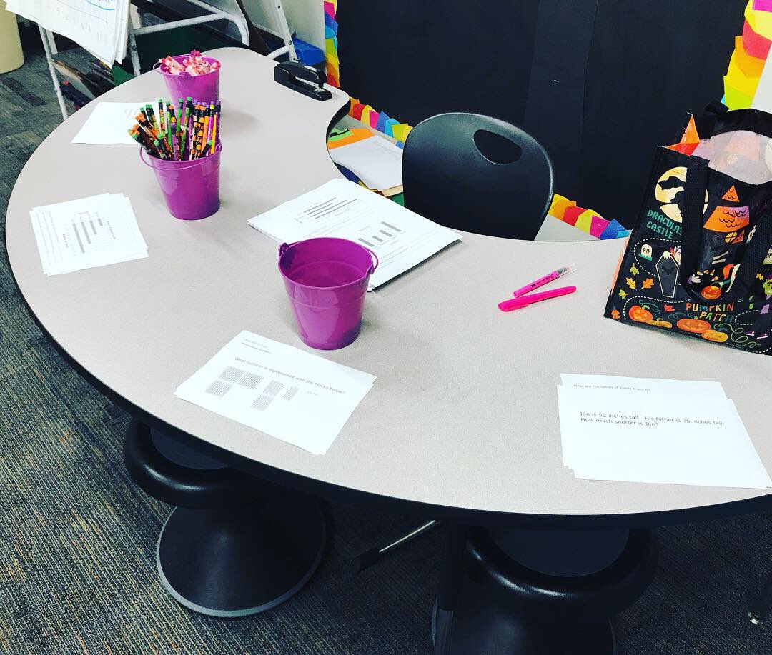 reallifeMsFrizz's tweet photo. We are doing Math-or-Treat today in class! Do a task card (correctly!) = get a treat! 😊 🍬 ✏️ #bewillbern #willberntweets https://t.co/po70EF4jKu