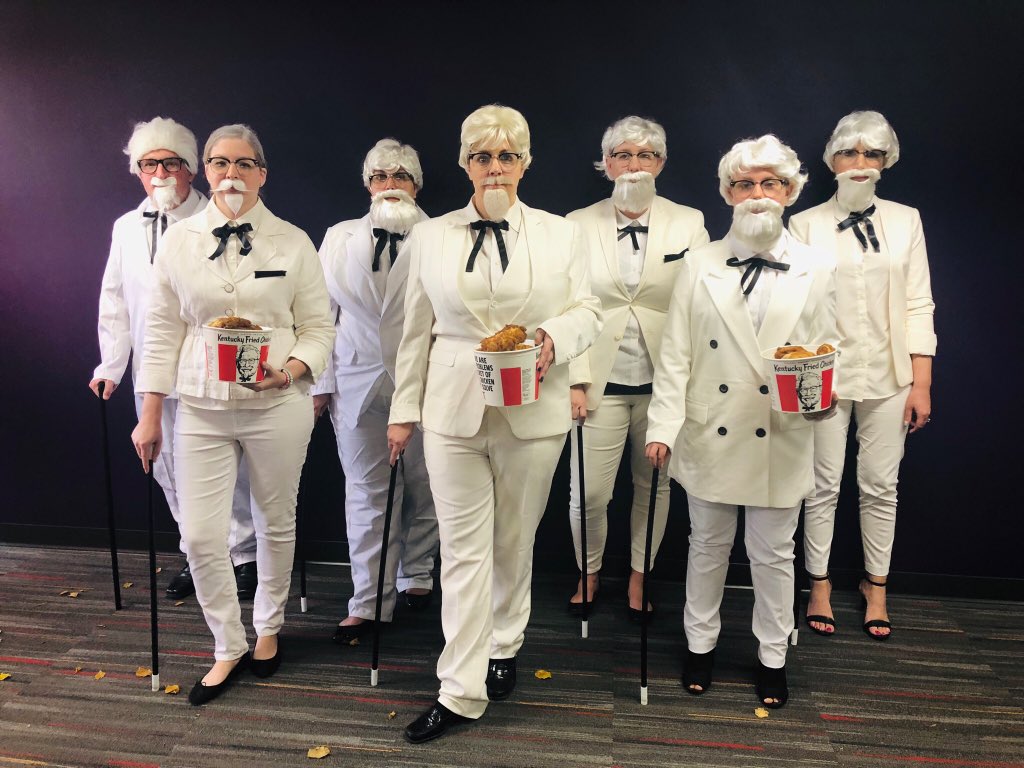 Seth0606's tweet photo. @kfc we take Halloween very seriously at work #ColonelCostumeContest https://t.co/06rMJB3sJ6