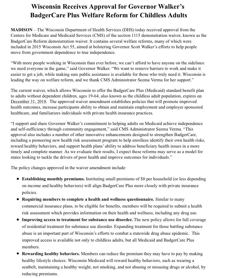 Governor Walker on Twitter "Thanks to POTUS and SeemaCMS for