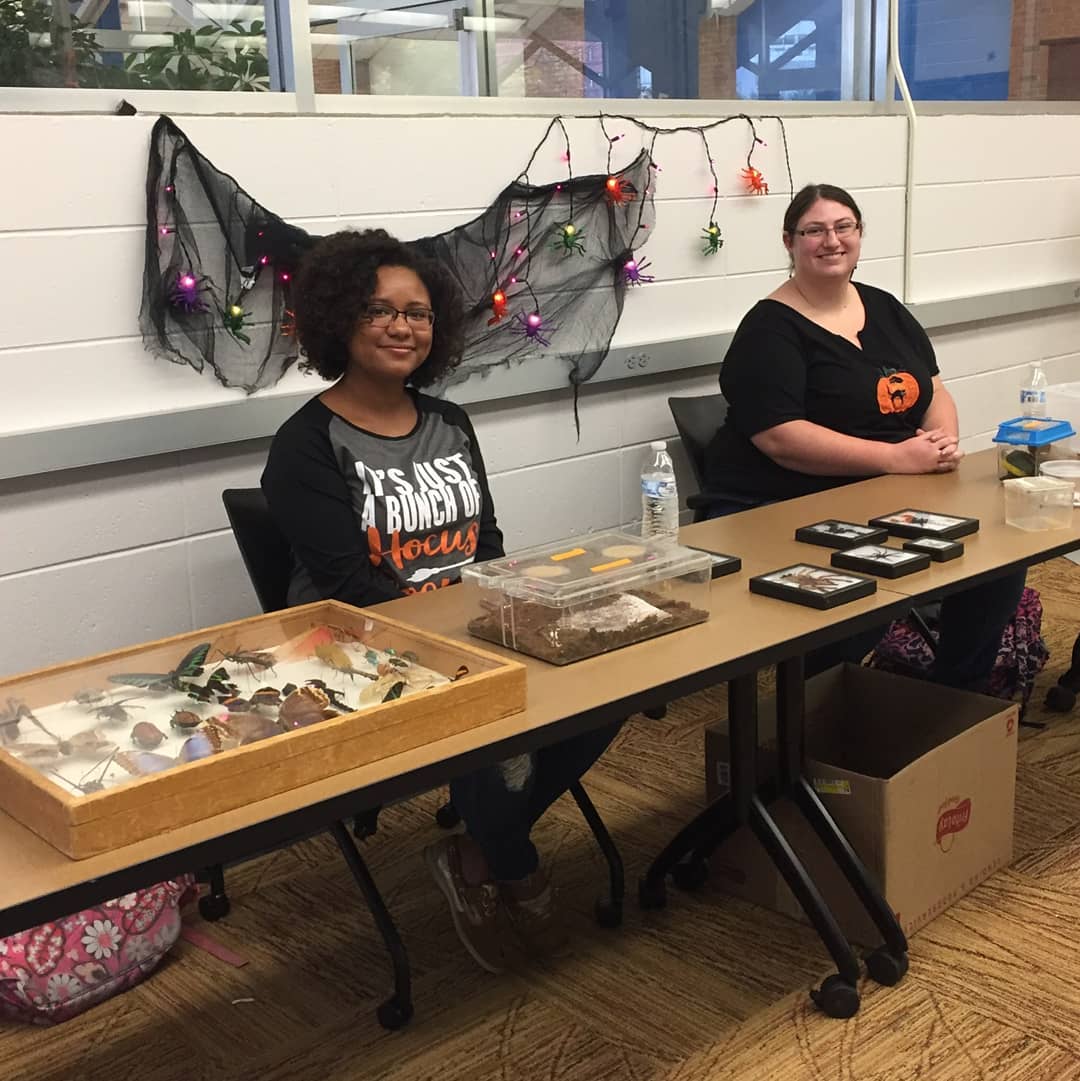 UkyEntClub's tweet photo. As entomologists, this is one of our favorite days of the year. We even like to make our insect and spider outreach festive. Happy Halloween everyone! #seeBOO #SeeBlue

#UKAg #entomology #spiders #science https://t.co/DQn2lLE190