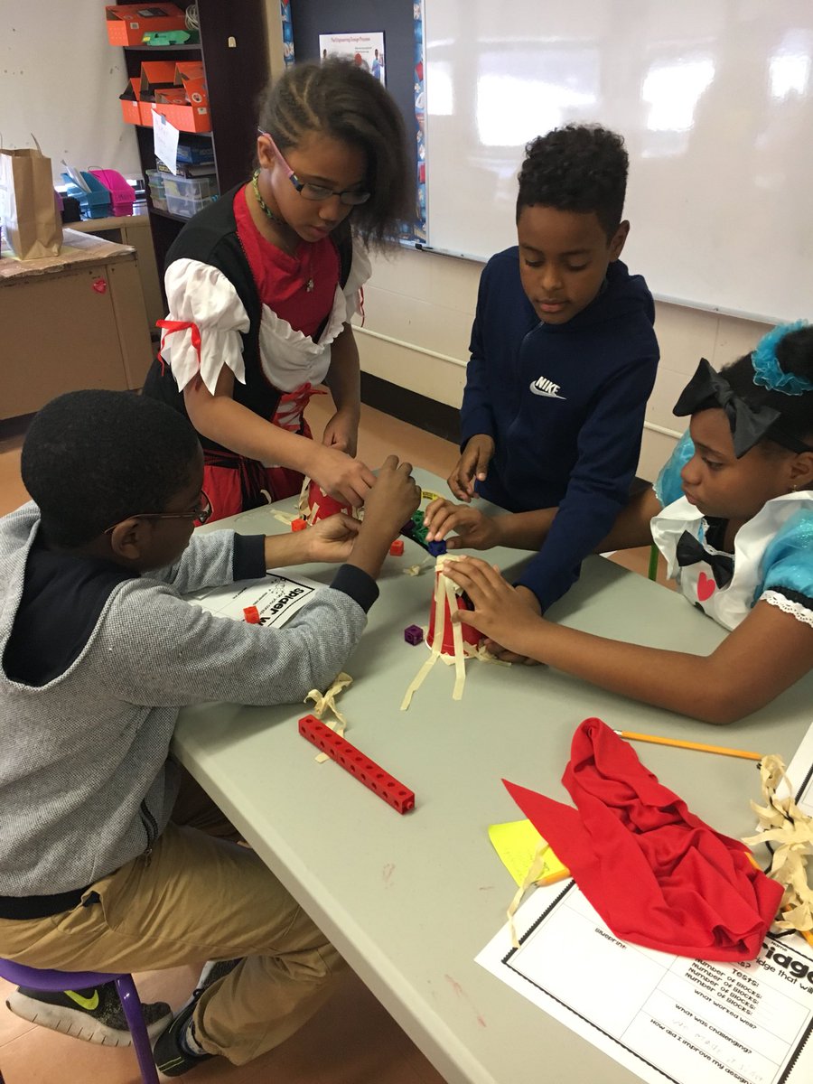 We had fun completing our STEAM challenge!  The kids had to create a spiderweb bridge and see how many spiders their bridge could hold. #happeningathowell
