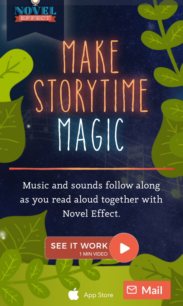 Just too excited not to share. As mentioned in 10.30.18 #ECEchat, ANY book can HOOK a young writer. .<a href="/corderj/">Janet Corder</a> introduced me to <a href="/Novel_Effect/">Novel Effect 📚🎶</a>. ✅ this out. youtu.be/ViHz6Vo-xfQ The app creates music &amp; sounds as you read aloud. #thereisanappforthat #R10collaborates