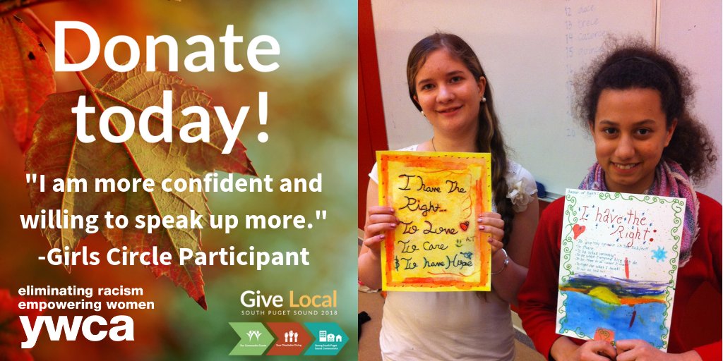 YWCA_Of_Olympia's tweet image. 🎉 Girls Circle #GiveLocalSPS Campaign Starts Today! YOU can make $10K happen! - mailchi.mp/7bf9f7800c90/g…