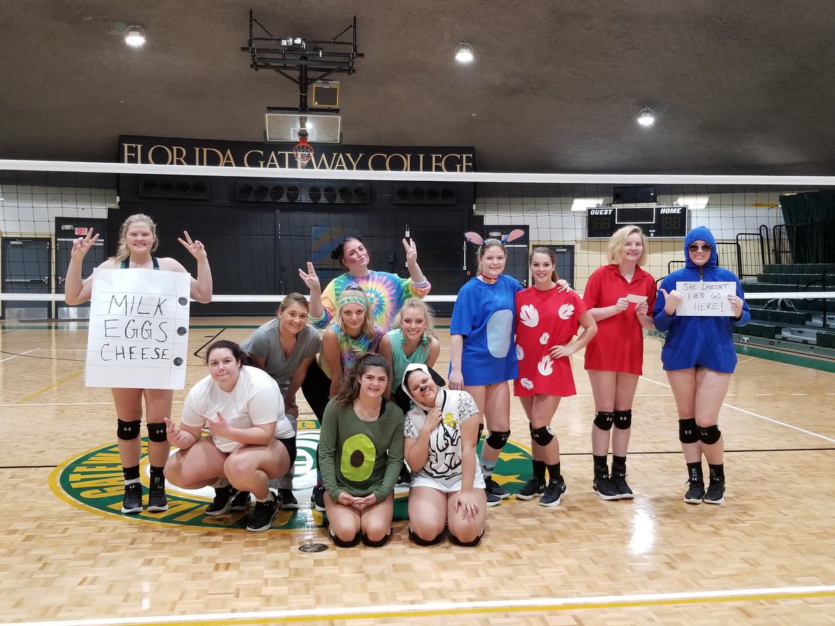 FGCathletics's tweet photo. Volleyball Halloween practice:  full team and winner! #fgcvb #vbhalloween #halloweenPractice https://t.co/vF1ysB2pma