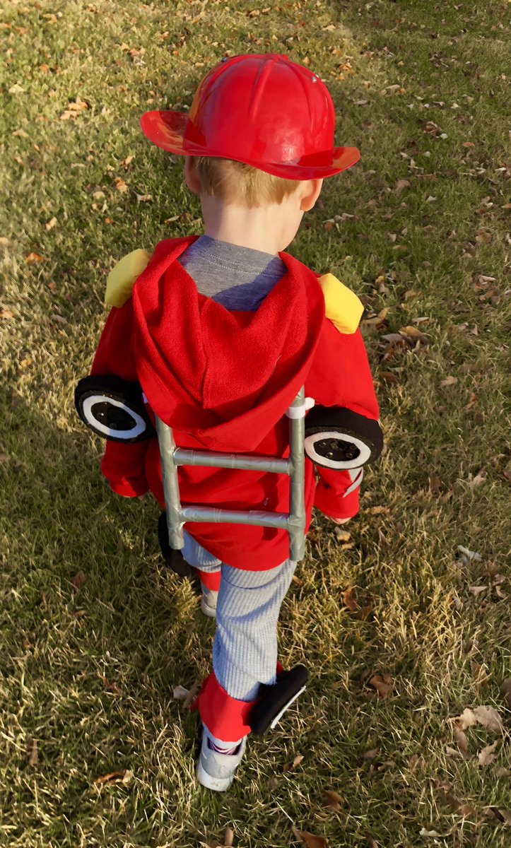 WotherspoonT's tweet photo. Heat Wave’s on mission to serve and protect. And load up on candy.
Mad props to Steph for making the costume along with William once again!
#TrickOrTreat #HappyHalloween #RescueBot https://t.co/ZqJtqBhyiE