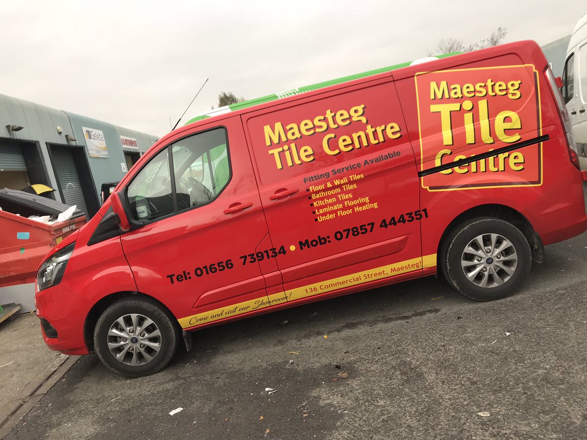 Maesteg Tile Centre returning for another van to be sign written👍🏼 A stunning job by the design and installation team here at P.C. Signs Ltd.👍🏼💚 #signwriting #vehiclegraphics #advertisement #hexis