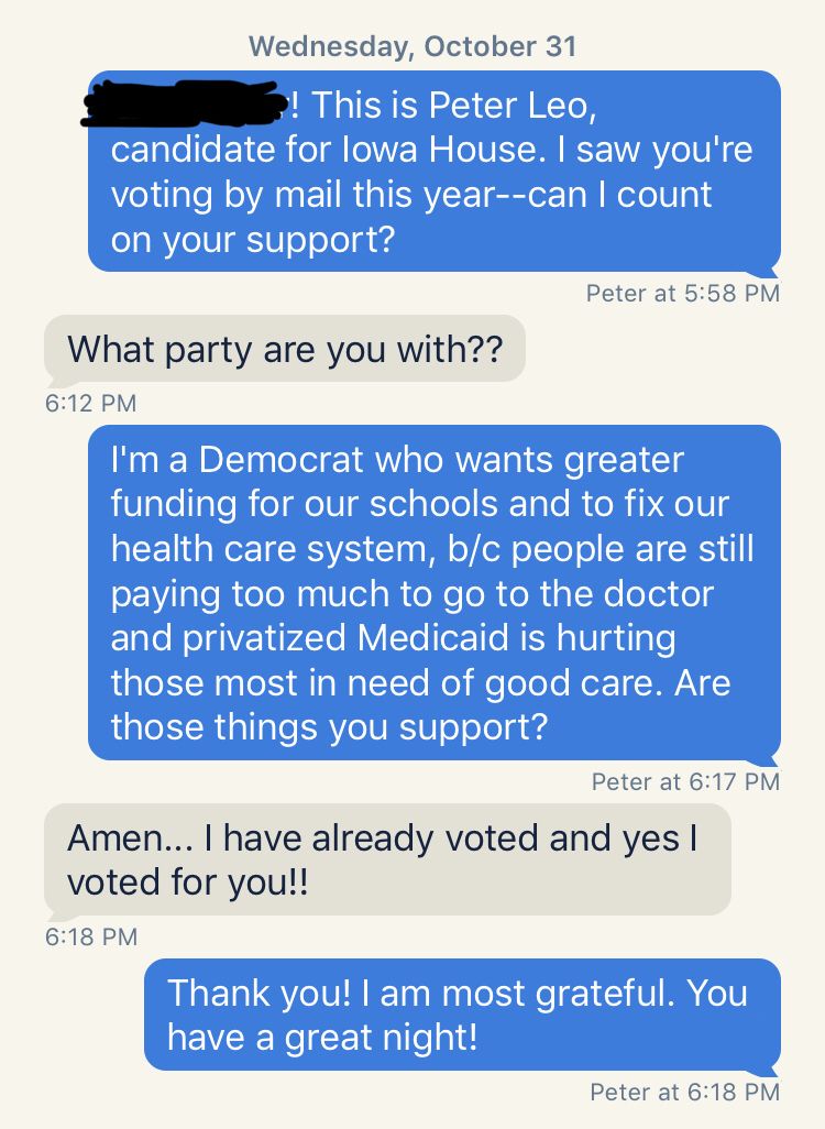 PeterLeoIA's tweet photo. Candidate. Goals. Represent, @iowademocrats! #ialegis #iadems #betterthanbest #bestbescared https://t.co/lmCHmzM5uZ