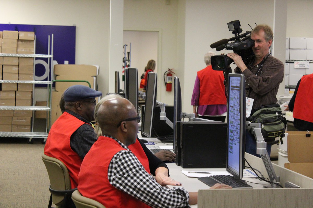 DenverElections's tweet photo. Thank you @CBSDenver who had "pool" (shooting footage for all Denver TV stations) @AP @telemundodenver @LaVozColorado @DenverWestword and @Denverite for attending today's #media tour! #BeReady2018 #BeInformed #DenverVotes #COPolitics https://t.co/plZwff8wgk