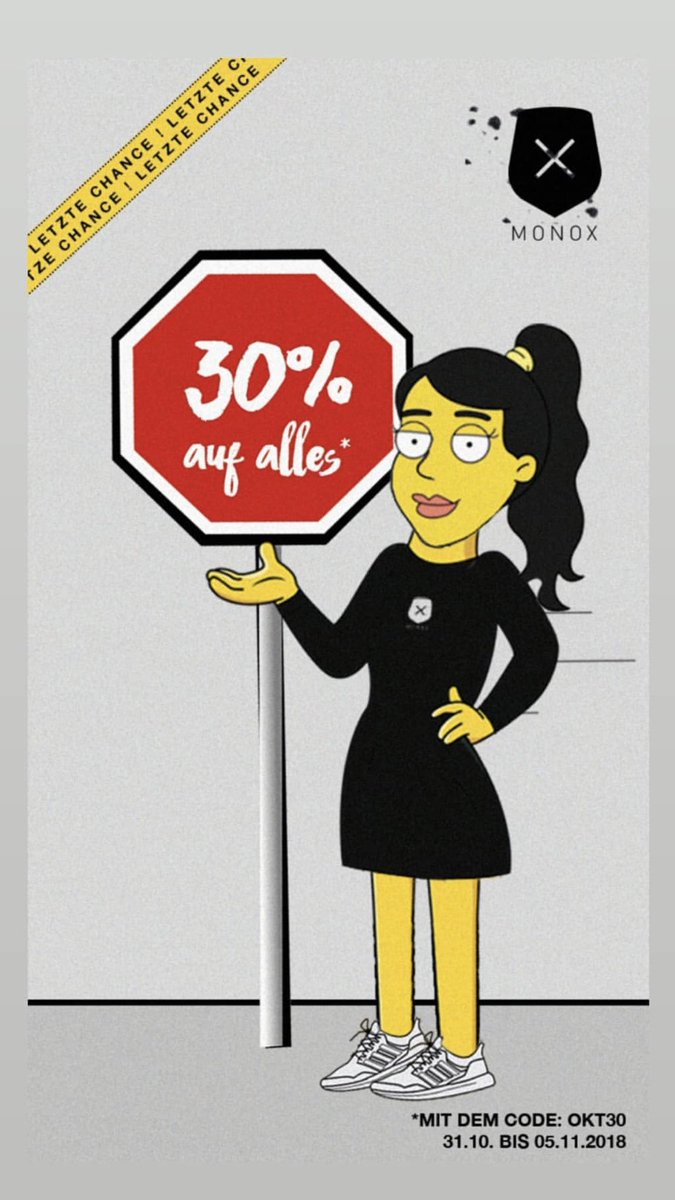 MONOXStore's tweet image. Jubiläumsrabatt
30% Rabatt auf das gesamte Sortiment - Code: OKT30
vom 31.10. bis einschließlich 05.11.2018

Get 30% discount off with code OKT30 on all
items on October 31st till November 05th 2018.