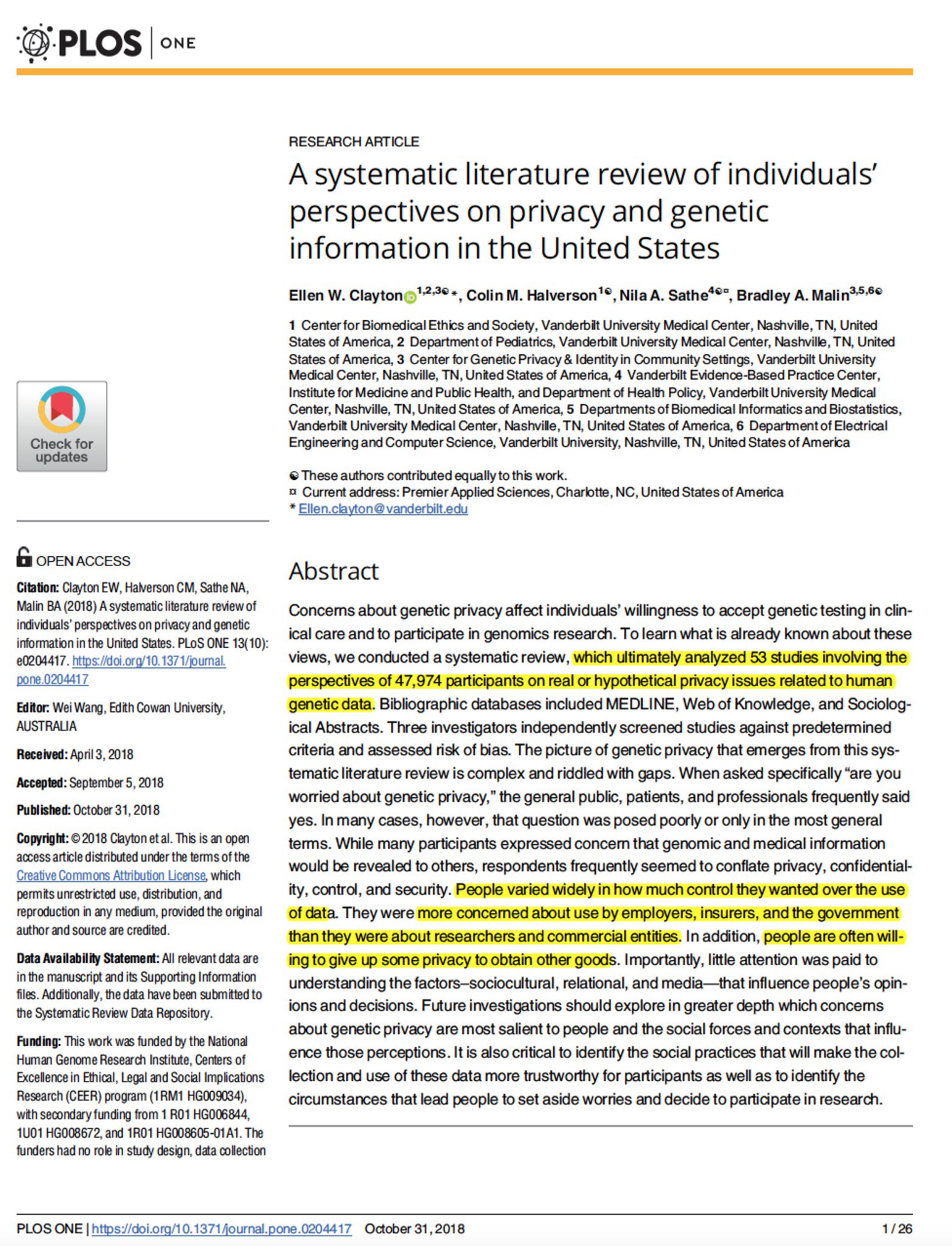 Eric Topol Pa Twitter A Systematic Review Of What Genetic Privacy Means To Individuals T Co F9lp5gifnt Plosone Concerns About Employers Insurers Government And Plenty Of Confusion Ambiguity Heterogeneity Oa Vumchealth T Co Eric Topol Pa Twitter A Systematic Review Of What Genetic Privacy Means To Individuals T Co F9lp5gifnt Plosone Concerns About Employers Insurers Government And Plenty Of Confusion Ambiguity Heterogeneity Oa Vumchealth T Co