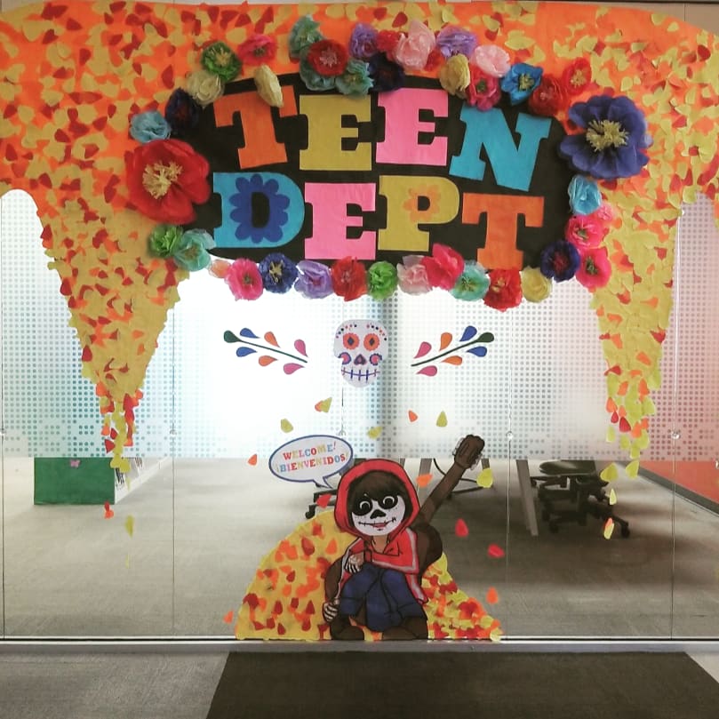mcallenlibrary's tweet photo. Enter the world of Disney's Coco at the Library! See all the amazing decorations today during our Trick or Treat Trail!! #mplteens #mcallenpubliclibrary https://t.co/t6UIdc02fI