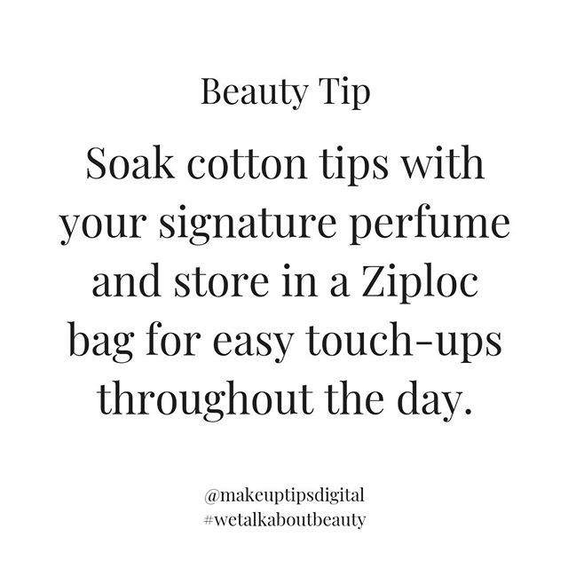 makeuptipsdigit's tweet image. "Soak cotton tips with your signature perfume and store in a ziploc bag for easy touch-ups throughout the day."
If you've got a favourite share it below with the hashtag #wetalkaboutbeauty who knows, we may even share it!

#makeuplook #beauty #makeupinsp… ift.tt/2zi5lui