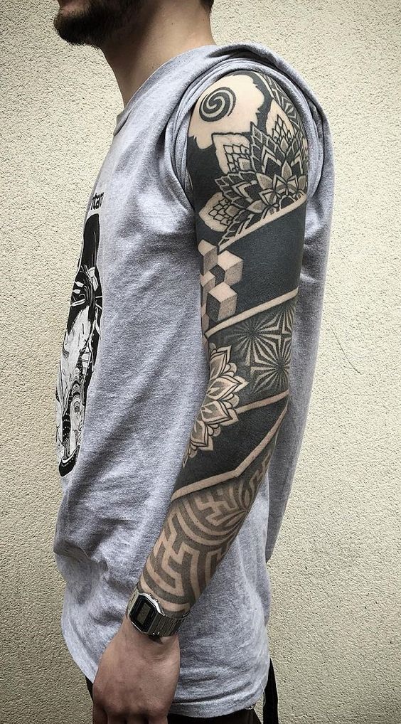 linework dotwork colour fractal mandala cover up leg sleeve mandalas by  Obi TattooNOW