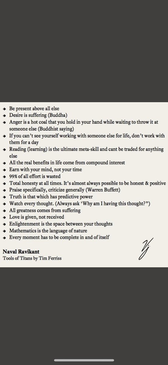 rbaassiri's tweet photo. @theQSLmind @naval Pic below are @naval ‘s most valuable lessons  + Life is a single player game https://t.co/kTdE5L8dMh