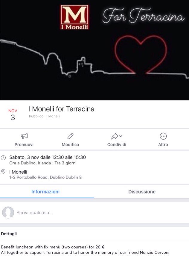 All together to support Terracina and to honor the memory of our friend Nunzio Cervoni