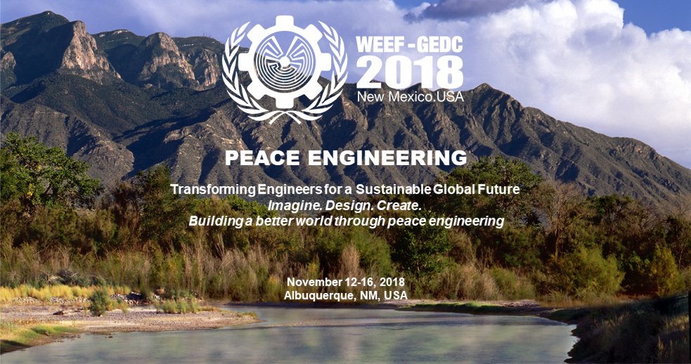 weefgedc2018's tweet photo. In just two weeks hundreds of #engineeringeducation experts from around the world will be gathering in #Albuquerque, #NewMexico. Will you be part of this illustrious group? Register here: https://t.co/Q7cJl687Fs
#PeaceEngineering @MATLAB @Airbus @NIglobal @Quanser @ABETaccredit https://t.co/yqyaYP01Z8