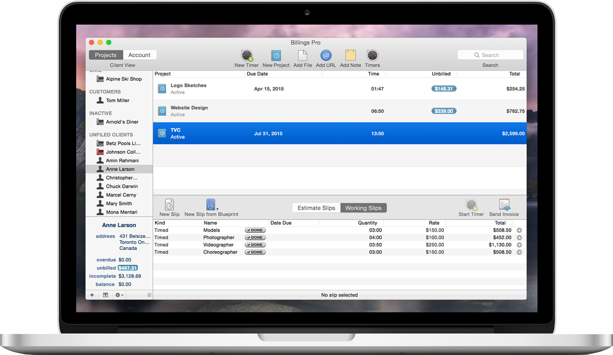 ipadappstorm's tweet photo. .@billingspro is an easy to use estimating, #TimeTracking and #Invoicing app for freelancers and small businesses. EXCLUSIVELY for the #Mac, iPhone, iPad and Apple Watch. https://t.co/tOLOxIQKx8 #iOS https://t.co/l9c3r5h6n8