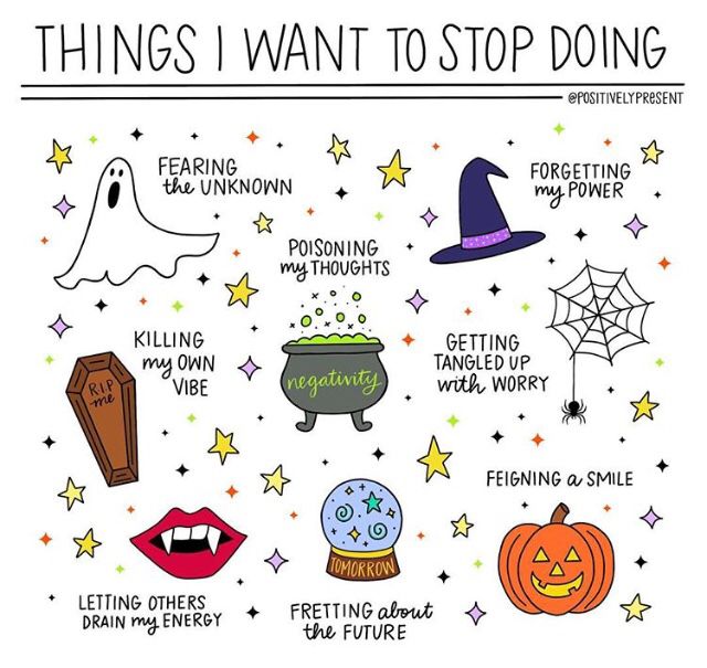 What can you do to better manage your #mentalhealth? Love this graphic from <a href="/positivepresent/">Positively Present</a>! 🎃👻🕸🔮 #Halloween