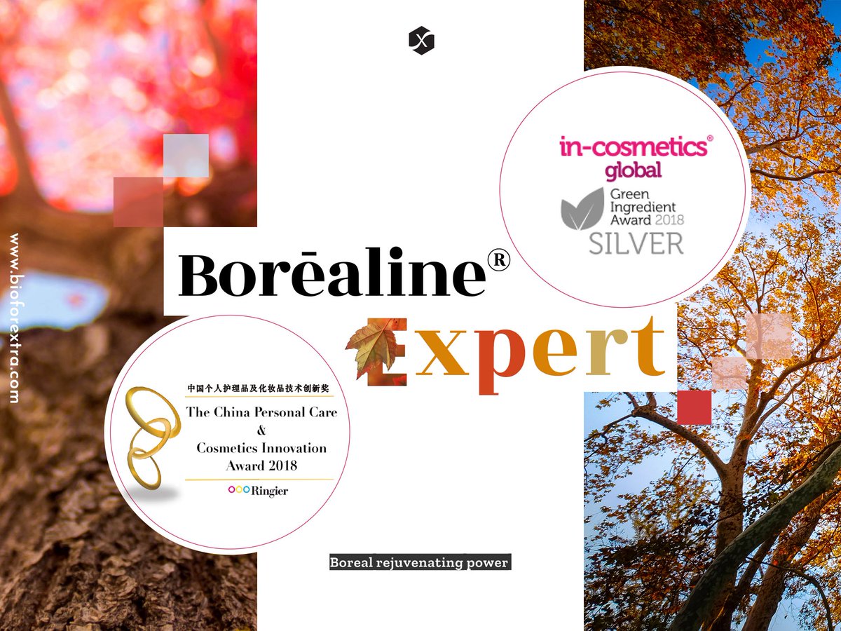 So proud of our Borealine® Expert 😍! This extract from the iconic red maple, symbol of the Canadian flag, won the Sylver Green Ingredient Award 2018 and also won the prestigious Ringier Technology Innovation Awards 2018. 
Visit : bioforextra.com/fr/borealine-e…