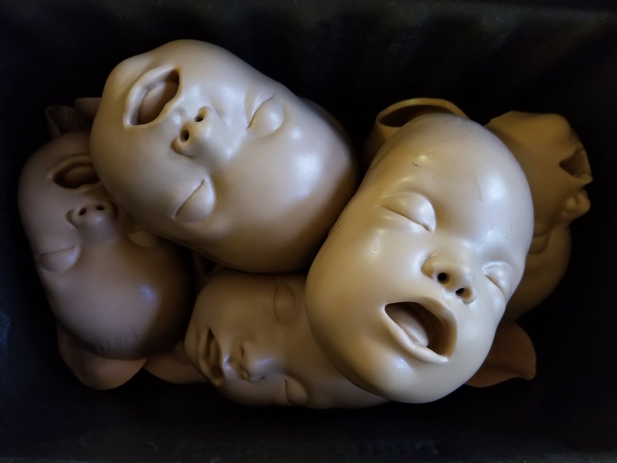 2) CPR dummy faces without bodies are pretty nightmarish too