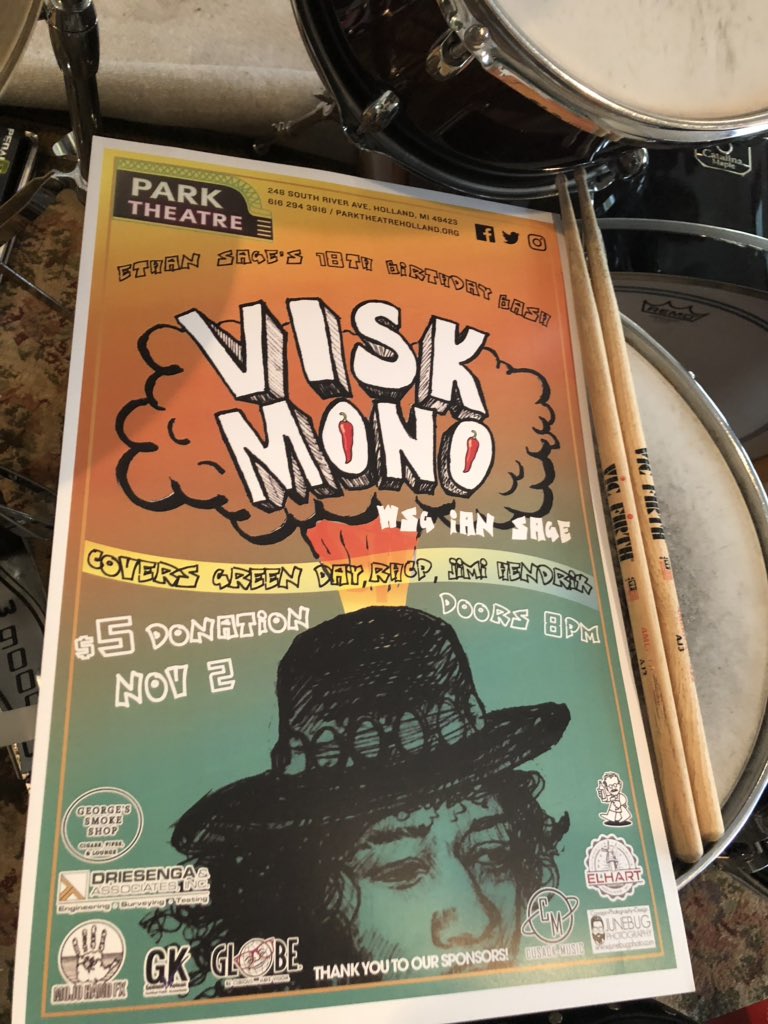 This Friday is Ethan’s 18th birthday and we are celebrating it with a show at the holland Park Theatre playing covers from Green Day , Red Hot Chili Peppers and Jimi Hendrix. $5 donation to the park at the door and music at 9!