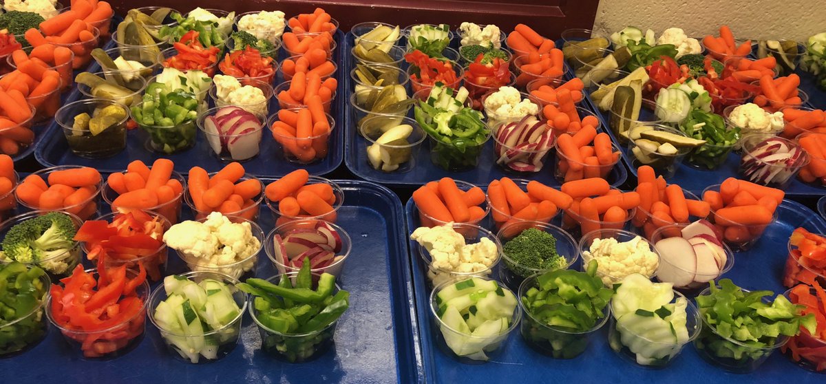 myCCSCafe's tweet photo. Happy Halloween from the CCS Food Services team! @ForestDaleElem ladies served spooky snacks to the staff, @CarmelMiddleSch offered lots of orange fruits and veggies, and @SmokyRow1 had a surprise lunch guest! ππ»#ThisIsMyCCSCafe #Halloween2018 https://t.co/b2Ky8WMyE4