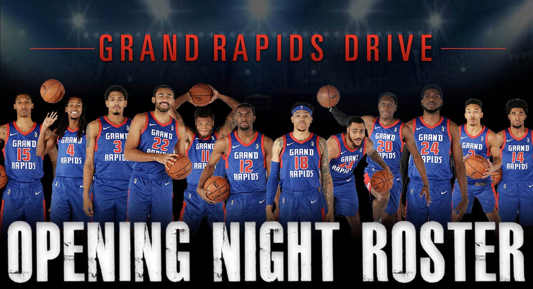 Grand Rapids Drive on Twitter: "OFFICIAL: Introducing our 2018-19 Opening Night roster! #WeAreGR