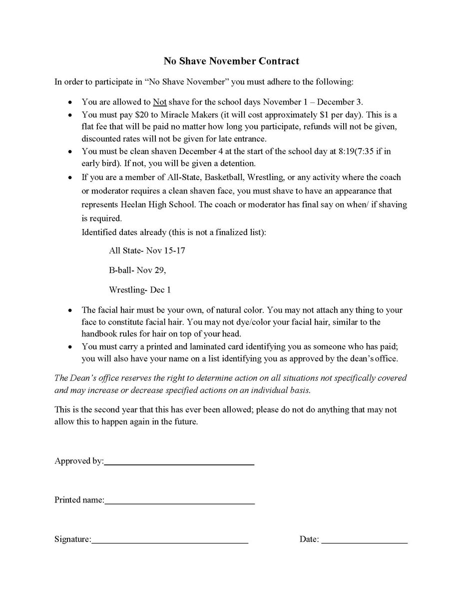 MiracleMakers99's tweet photo. Gentlemen, Here is your contract for No Shave November.  Please give it a read and sign up. https://t.co/Hw8Z0ChY8B