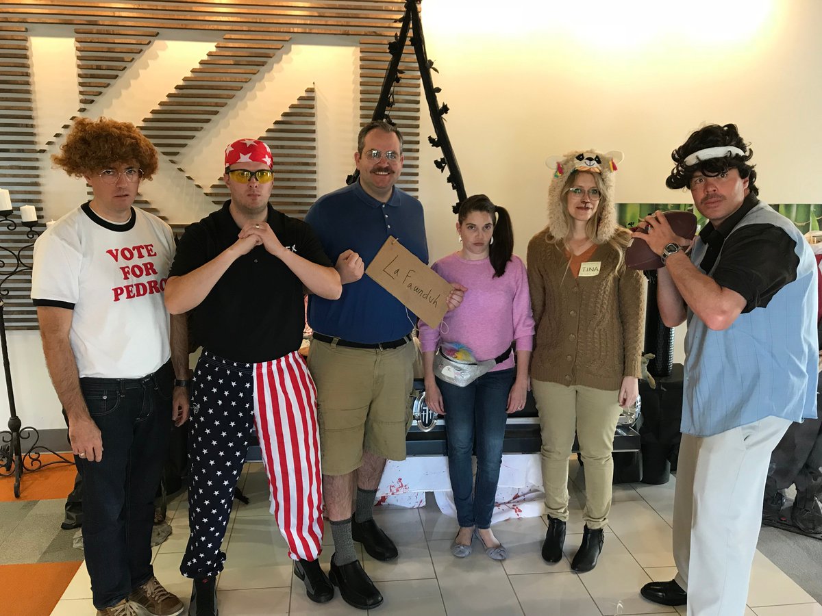 hyperxmarketing's tweet photo. Happy Halloween from the Napoleon Dynamite Marketing Team AKA @hyperxmedia . Thanks @KAAdvertising for the party! #marketo #digitalmarketing https://t.co/EhRkqqRZT6