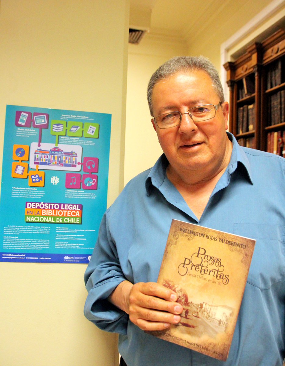 BuzetaIvan's tweet photo. #DepósitoLegal en #BNdeChile de “Prosas Pretéritas: Poesía Chilena en los ´80”, de Wellington Rojas Valdebenito.
Un honor tener la visita en nuestra sección del  Profesor, Crítico literario angolino y quien es uno de los últimos legendarios críticos literarios del país. https://t.co/oLPvqHCdpM