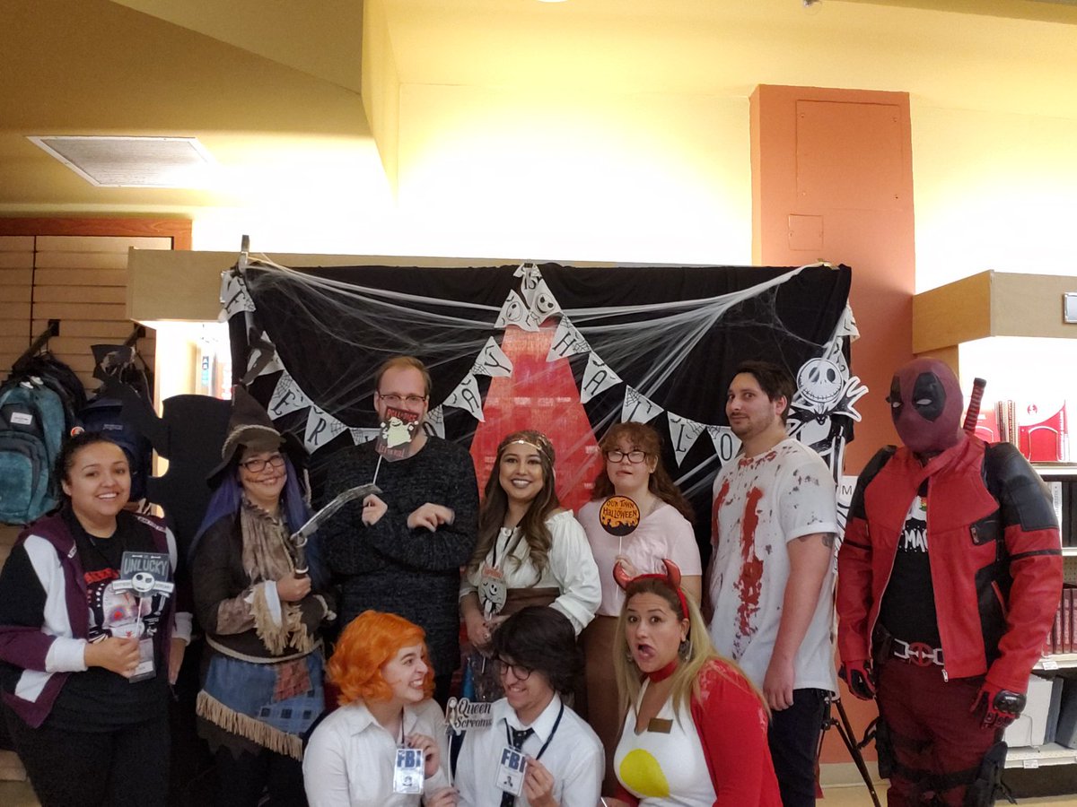 BCBooksBC's tweet image. HAPPY HALLOWEEN FROM THE BC BOOKSTORE CREW!  We still have snacks and drinks, as well as a scavanger hunt for you chance to win a free shirt!