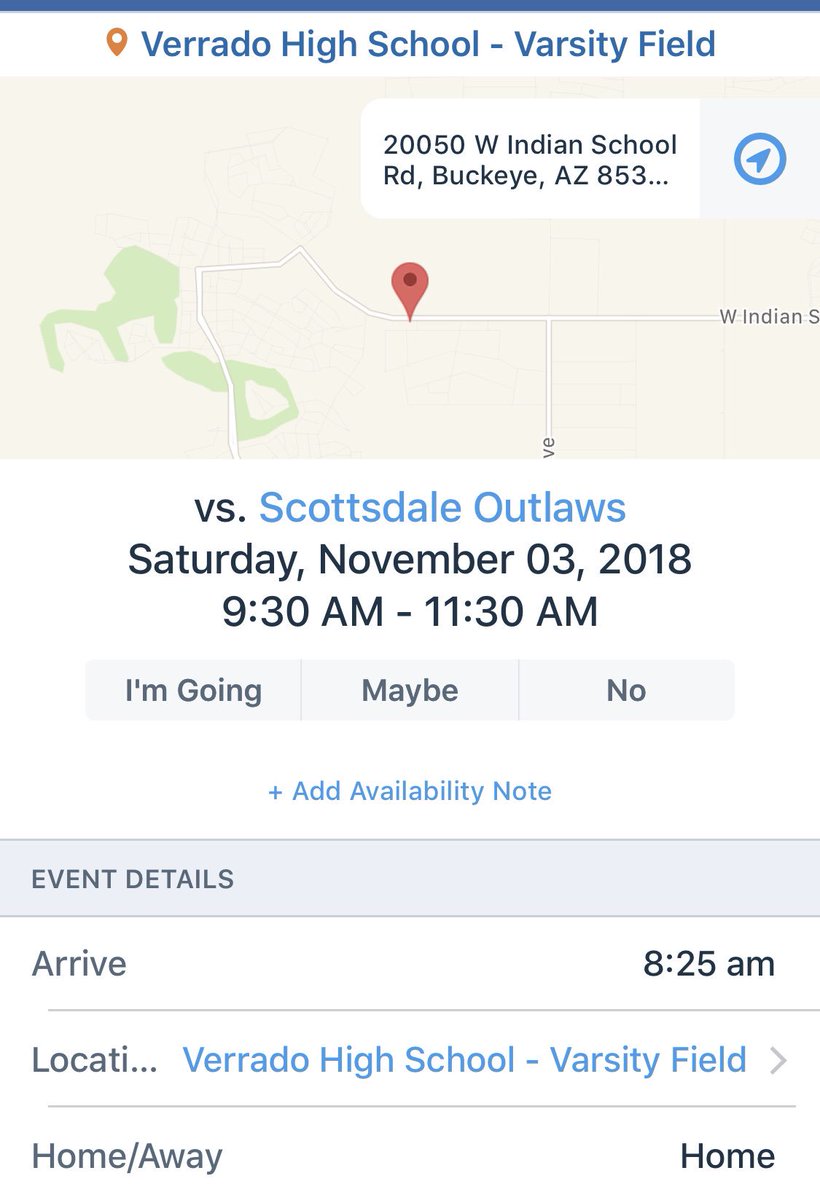 This Sat at 9:30AM the Jr Vipers take on Scottsdale Outlaws at Verrado HS. Come support the future of VHS. <a href="/Verrado_Vipers/">Verrado Viper Football</a> <a href="/VFBboosters/">Verrado FB Boosters</a> <a href="/CoachDuplain/">Coach Duplain</a> <a href="/CoachVisbal27/">Chris Visbal</a> <a href="/CoachPerrone/">Coach Perrone (My Recruits)</a> <a href="/alec_musa/">Alec Storm Musa</a> @principaltiff