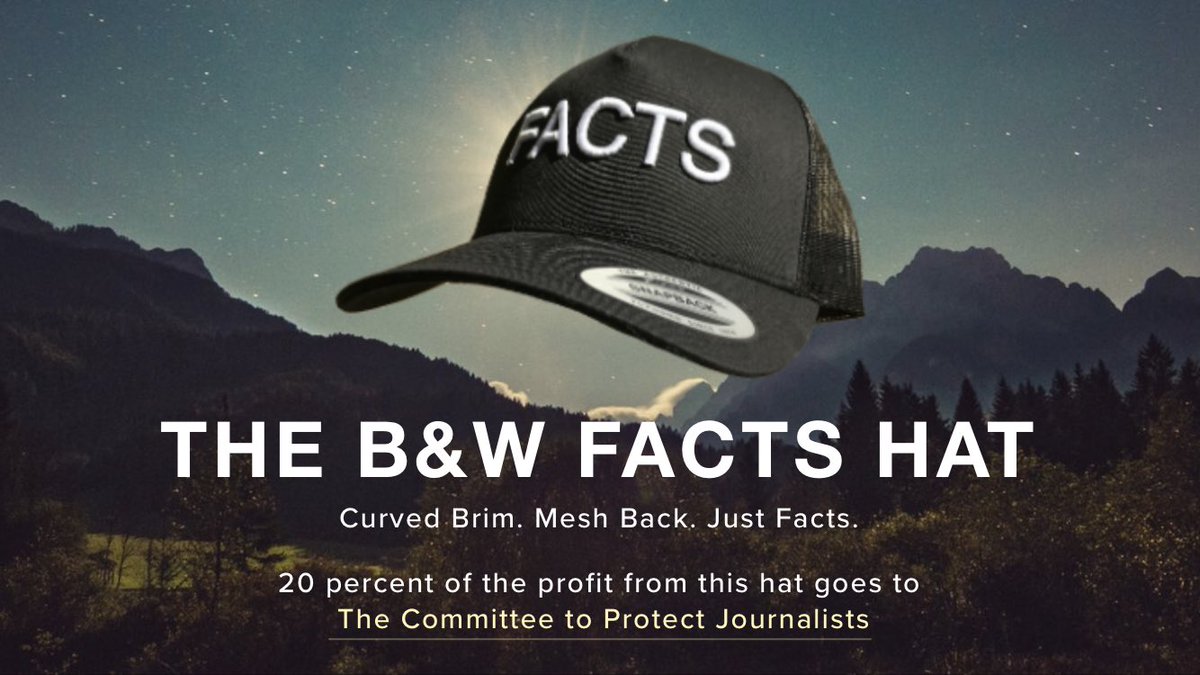 oliverbutler's tweet photo. Hey @slpng_giants my buddy and I make these hats to raise $$$ for @pressfreedom and @aaas . Love to get you some free ones. Pick what you want! Great way for for GOP trolls to hurl sick burns at U IRL. https://t.co/9pbt0WxZRc @Facts_Hat https://t.co/e2jilDz98l