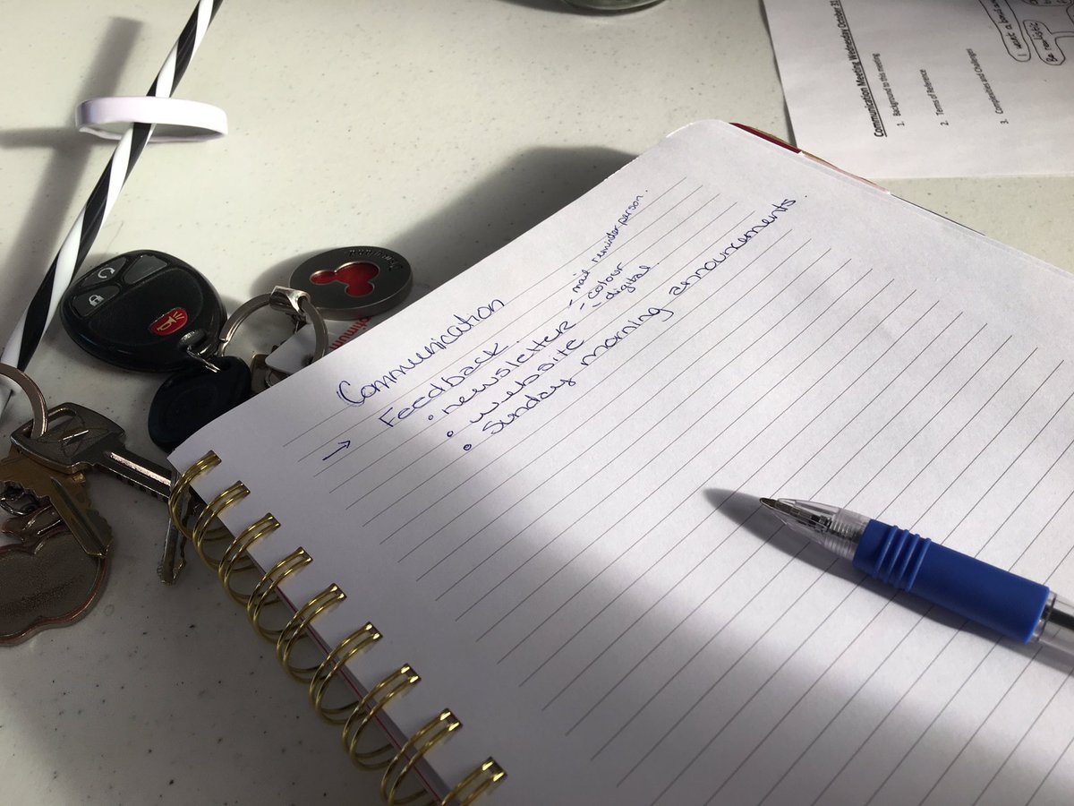 StAugustineLeth's tweet photo. Communications meeting this afternoon. Are you a digital junkie or do you prefer old school paper copies? https://t.co/Dp6qsiXU42